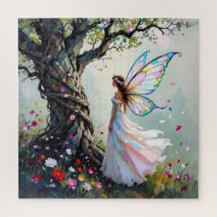 Fairy and Magical Vine Wrapped Tree Jigsaw Puzzle