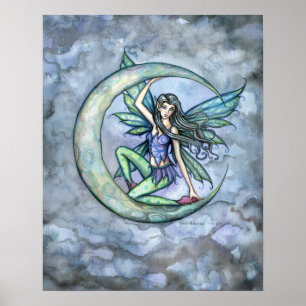 Fairy and Moon Fantasy Art Poster