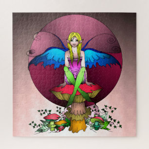 Fairy and Mushrooms Jigsaw Puzzle