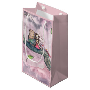 Fairy and Owl Whimsical Fantasy Art Small Gift Bag