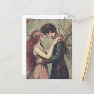 Fairy and Pan in Love Postcard