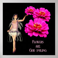 Fairy And Pink Zinnias Inspirational