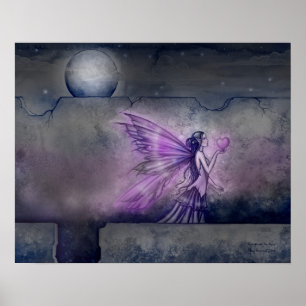 Fairy and Purple Heart Fantasy Art Print