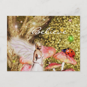 Fairy and the ladybug  postcard