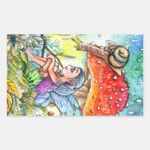 Fairy and the Snail Rectangular Sticker