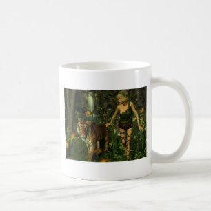 Fairy and Tiger in the Jungle Coffee Mug