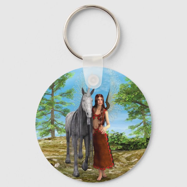 Fairy and Unicorn Key Ring (Front)