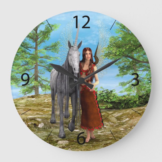 Fairy and Unicorn Large Clock (Front)