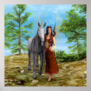 Fairy and Unicorn Poster