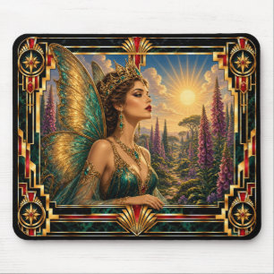 Fairy, Art Deco Mythical Mouse Pad