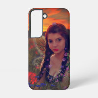 Fairy at Sunset in a field of poppies Fantasy Art