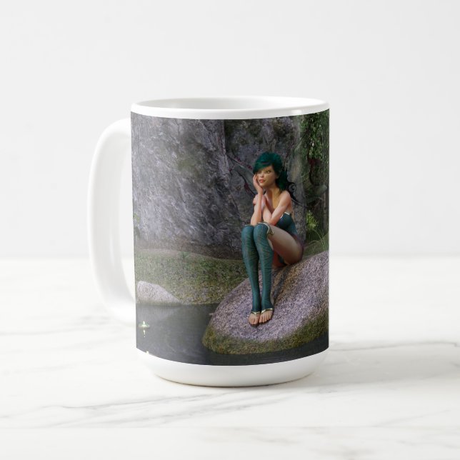 Fairy at the Enchanted Pond Coffee Mug (Front Left)