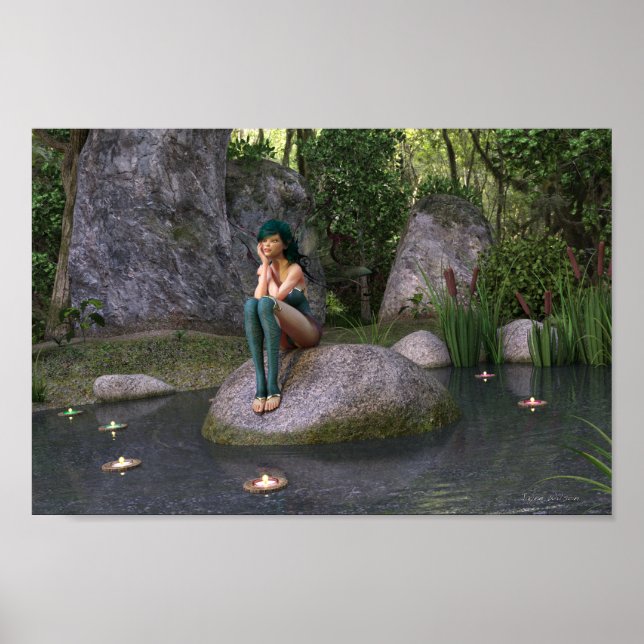Fairy at the Enchanted Pond Poster (Front)