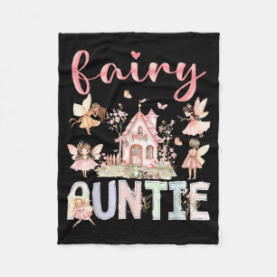 Fairy Auntie Magical Floral Funny Birthday Girl Fleece Blanket
