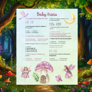 Fairy baby shower - Baby Trivia Game