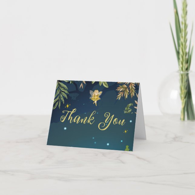 Fairy Baby Shower Enchanted Forest Thank You Card (Front)
