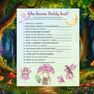 Fairy baby shower - Game Who knows daddy best
