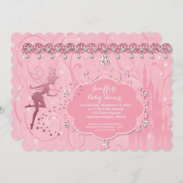 Fairy Baby shower Invitation (Front/Back)