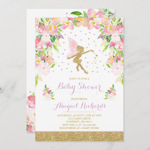 Fairy Baby Shower Invitation Floral Fairy Shower