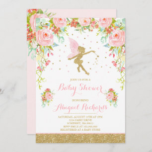 Fairy Baby Shower Invitation Floral Fairy Shower