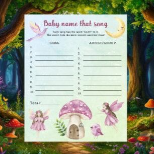 Fairy baby shower - Name that song game