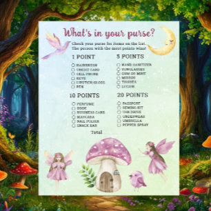 Fairy baby shower - What's in your purse game