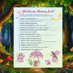 Fairy baby shower - Who knows mummy best