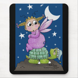 Fairy Baby wakes up Mr. Turtle Mouse Pad