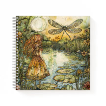 Fairy Beside the Pond and the Dragonfly Notebook