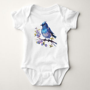 Fairy Bird Flowers watercolor Clipart-73611 Baby Bodysuit