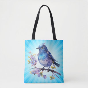 Fairy Bird Flowers watercolor Clipart-73611 Tote Bag