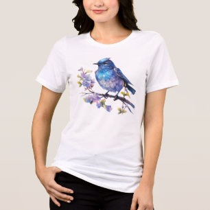 Fairy Bird Flowers watercolor Clipart-73611 Tri-Blend Shirt