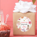 Fairy Birthday 1st Fairy Thank You Sticker Favour<br><div class="desc">♥ A perfect addition to your little one's birthday party! Enchanted Forest Fairy theme.</div>