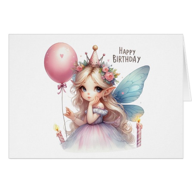 Fairy Birthday Card (Front Horizontal)
