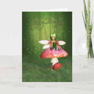 Fairy Birthday Card - Woodland Fairy Happy Birthda