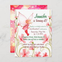 Fairy Birthday Child Girl Invitation