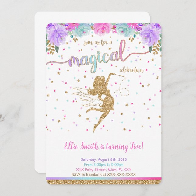 Fairy Birthday Invitation (Front/Back)