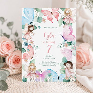 Fairy Birthday Invitation Butterfly Garden Party