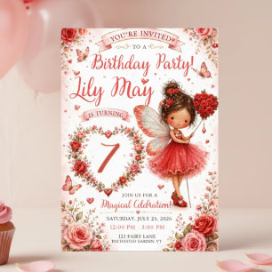 Fairy Birthday Invitation Enchanted Rose Garden