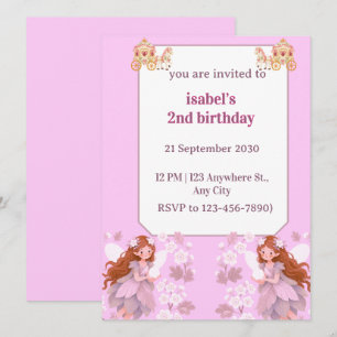 fairy birthday invitation girls