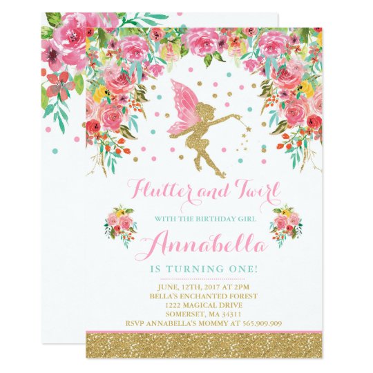 Fairy Birthday Invitation Whimsical Magical Party