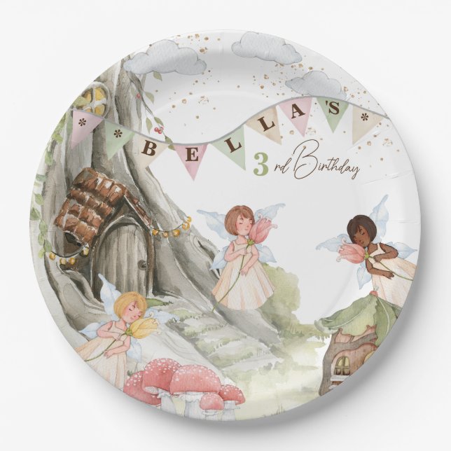 Fairy Birthday Paper Plate (Front)
