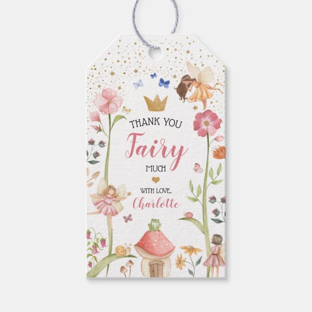 Fairy Birthday Party Favour Gift Tags (Front)