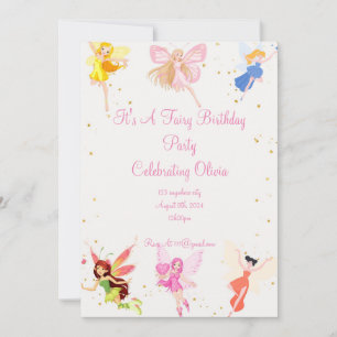 FAIRY BIRTHDAY PARTY FOR GIRLS INVITATION