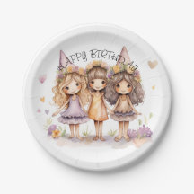 Fairy Birthday Party Plates