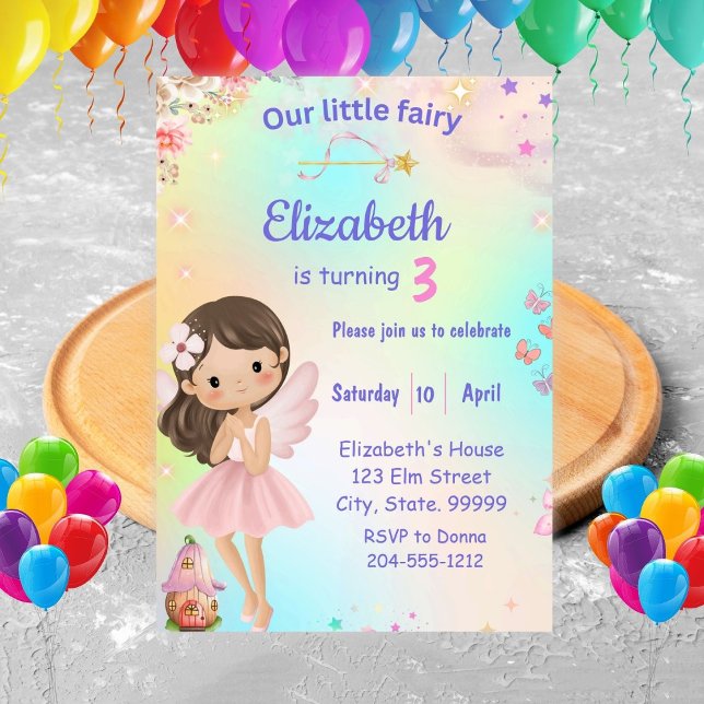 Fairy Birthday Whimsical Princess Fairy Birthday  Invitation (Creator Uploaded)