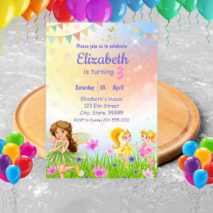 Fairy Birthday Whimsical Princess Girl Invitation