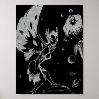 Fairy Black and White Poster