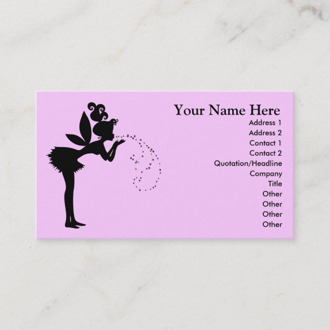 Fairy blowing magic pixie dust business card (Front)