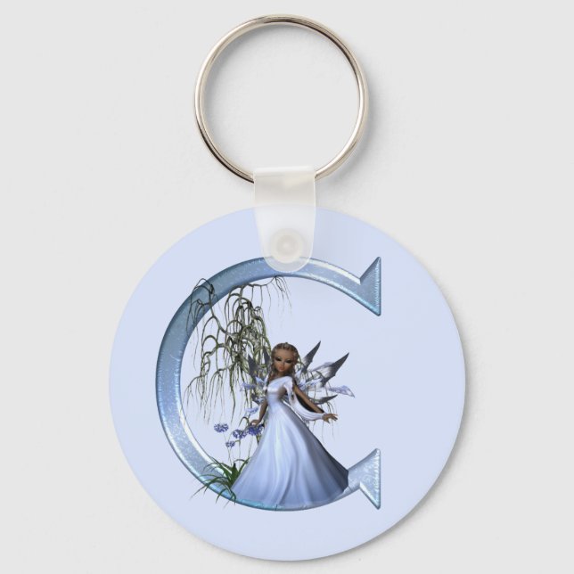 Fairy Blue Monogram C Key Ring (Front)